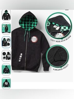 Taking Offers Demon Slayer official no longer made Black marble Zip Hoody +pants